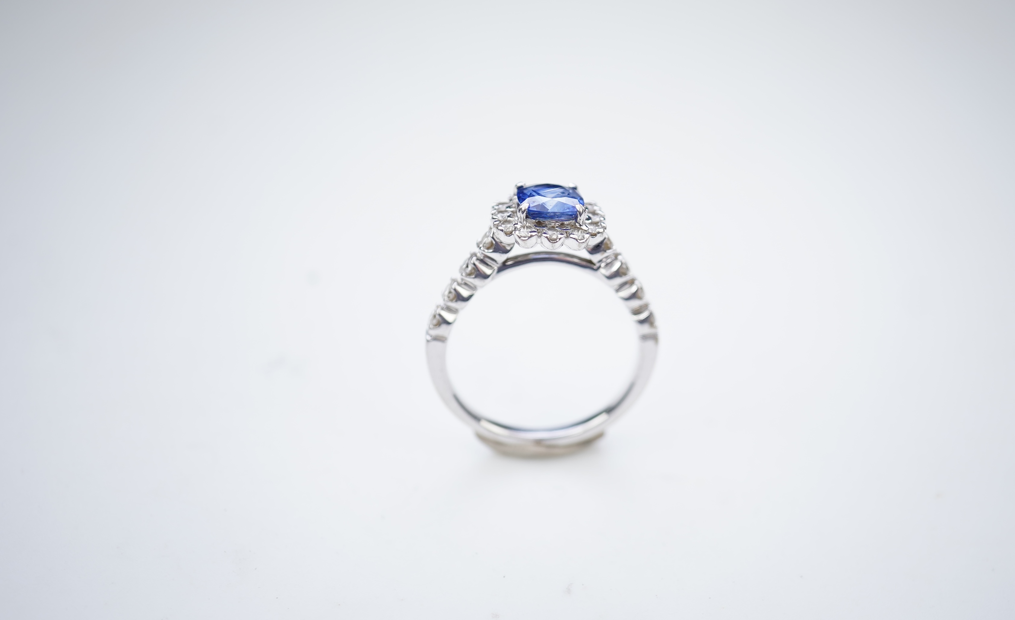 A sapphire and diamond ring